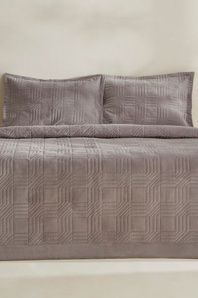 Karaca Home Gray Double Bedspread Set