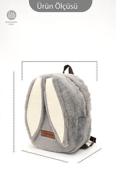 mordesign Cute Rabbit Kids Backpack: Plush Fabric Bag for Nursery/Classroom, Morbunny Series