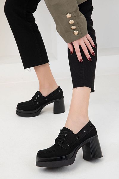 SOHO Damen-Freizeitschuhe aus schwarzem Wildleder 20087