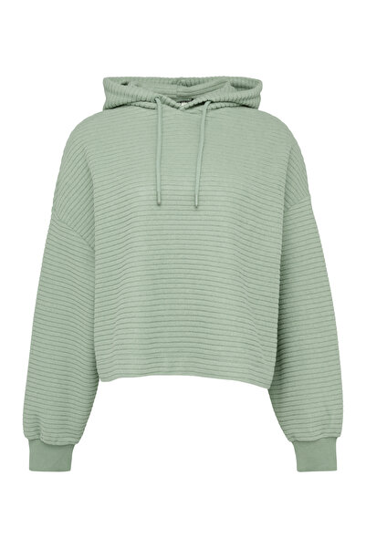 QS by s.Oliver Casual Hooded Soft Material Crew Neck Sweatshirt