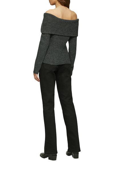 QS by s.Oliver Rib Knit Sweater with a Large Turn-Down Collar