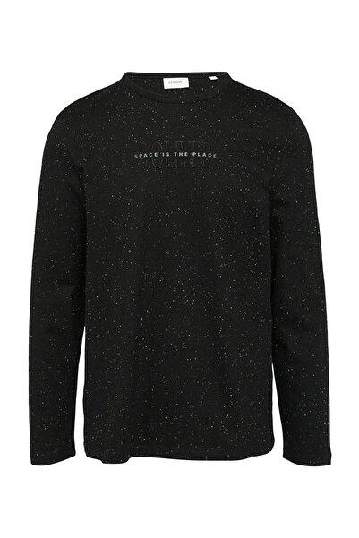 s.Oliver Logo-Printed Casual Crew-Neck Jersey