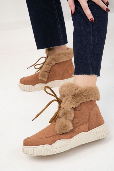 SOHO Tan Suede Γυναικείες Μπότες - 20084 Model Bootie
