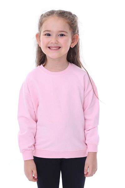 ZUZUNGA Pink Brushed Soft Cotton Sweatshirt - Basic Solid Color