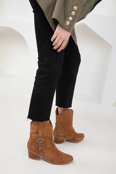 SOHO Tan Suede Dámské boty - 20116 Model Bootie