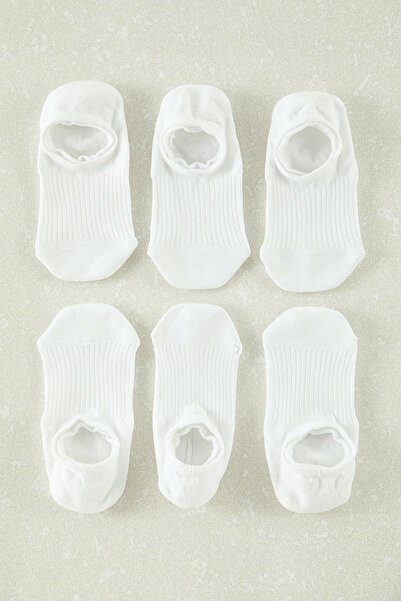 Trendyol Collection White Unisex 6-Pack Cotton Sneaker Socks Tedaw25Co00008