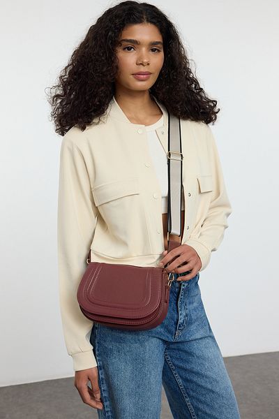 TRENDYOL SHOES Burgundy Crossbody Damen Tasche TWOAW25OC00003