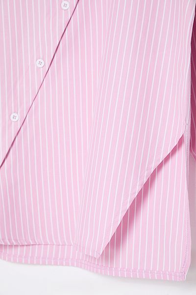 Trendyol Collection Detailliertes, gestreiftes, gewebtes Hemd in Pink mit Revers in limitierter Auflage TWOAW25GO00065
