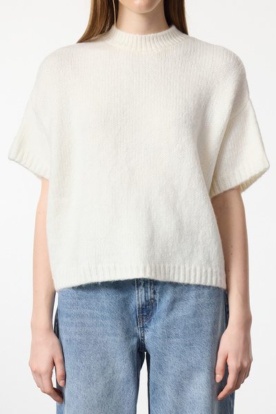 Trendyol Collection Πλεκτό πουλόβερ εκρού με μαλακή υφή - TWOAW25KZ00021