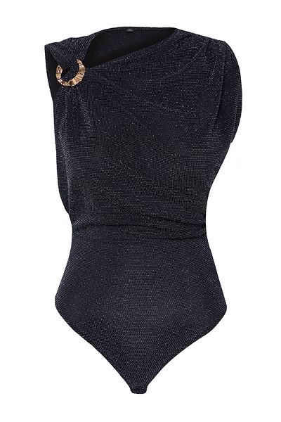 Trendyol Collection Glitzer-Strick-Body mit silbernen Accessoires TPRSS25BD00005