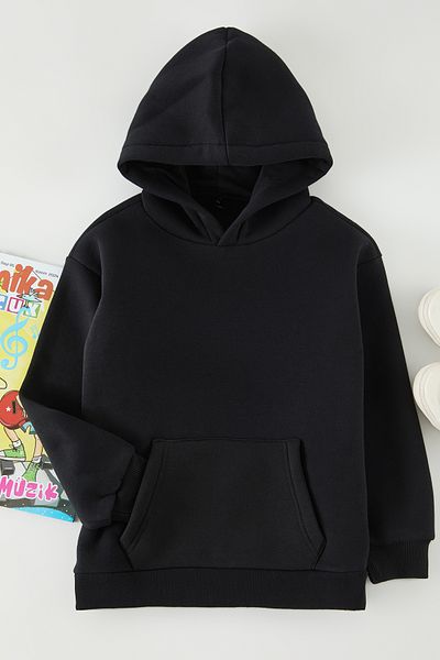 TRENDYOLKIDS Черен мини плетен суичър за момче - Tkdaw25Sw00117