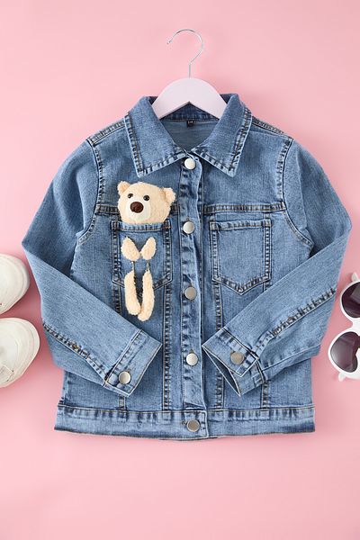 TRENDYOLKIDS Jachetă tricotată pentru fetiță albastră TKDAW25CE00013