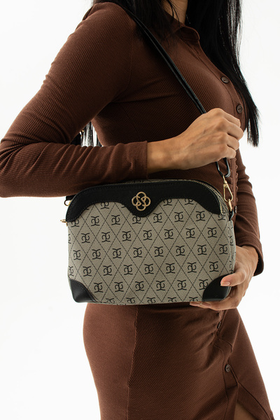 NWR BAGS Siyah Vizon 3 Gözlü Kadın  Omuz Ve Çapraz Çanta 17x24 Ebatında