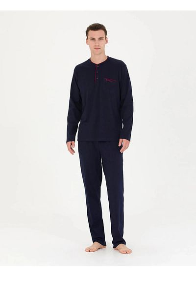 Pierre Cardin Σετ ανδρικές πιτζάμες Navy Blue - Σετ προίκας γαμπρού R.O.2.0.0.Z.E.0.0.L.T.