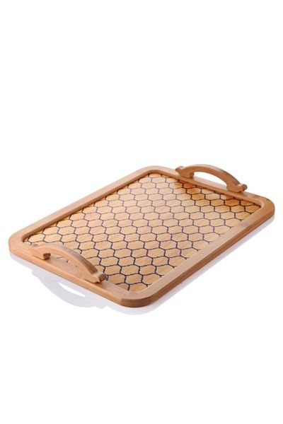 BALSA Mariano - Patterned Bamboo Luxury Rectangular Presentation Tray 39 cm