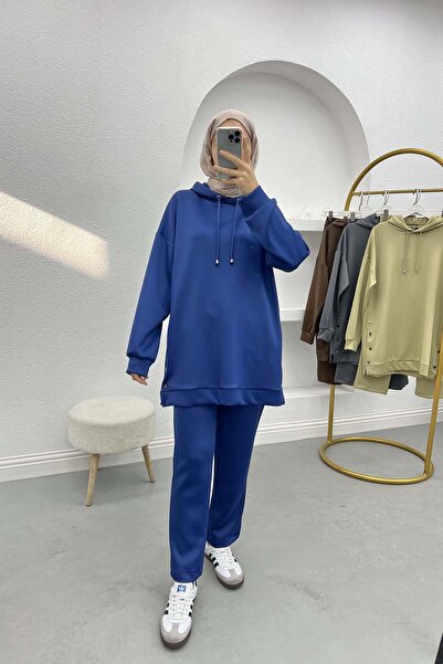 Pardesü Dünyası Yanları Çıtçıtlı Scuba Takım Lacivert