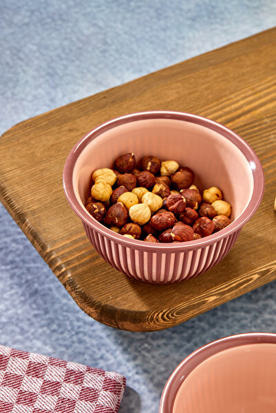 Milenay Set of Two 450ml Mini Size Multi-Purpose Stripe Pattern Bowl, Modern Design, Breakfast Nut Bowl