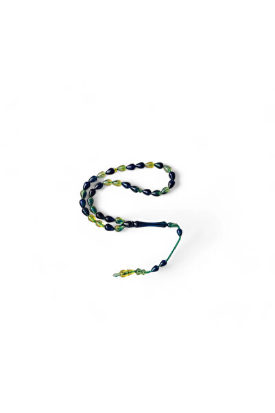 Hedea Blue Yellow Rosary with Bead Tassels