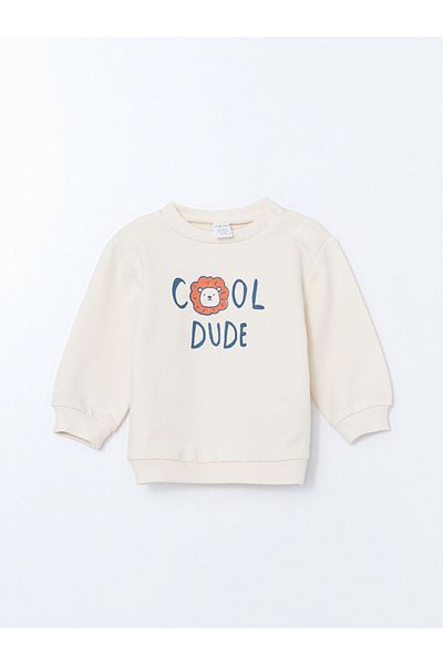 LC Waikiki Lcw Crew Neck Printed Baby Boy Sweatshirt and Sweatpants Bottom 2-Piece Fast Fashion