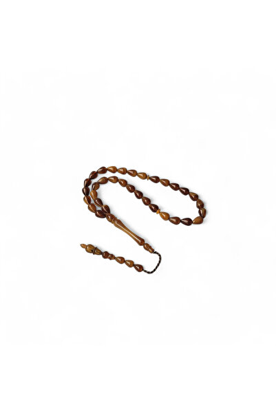 Hedea Light Dark Brown Rosary with Bead Tassels