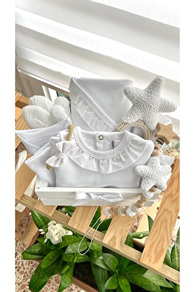 Happy Moon Bebek Hediyesi Yenidoğan Hediyelik Kız Bebek Mevlüt Hediyesi 0-2 Ay Tulum Battaniye