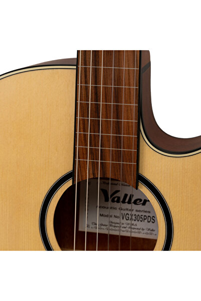 VALLER VGX305 Naturel Cutaway İnce Kasa Perdesiz Elektro Gitar