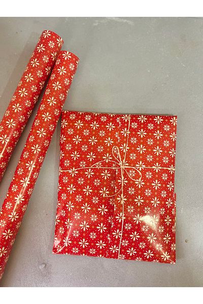 Meyofficial New Year Red Pattern Christmas Gift Wrapping Paper 50*70cm 4Pcs