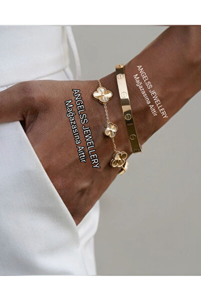 ANGELSS JEWELLERY مزيج مزدوج من الذهب * سوار العلامة التجارية نموذج أصفاد سوا...