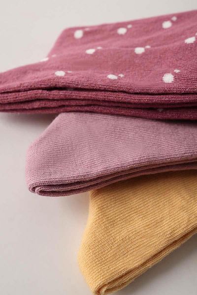 ALLDAY Rose Dried-Yellow-Claret Red 3-Piece Socks Set