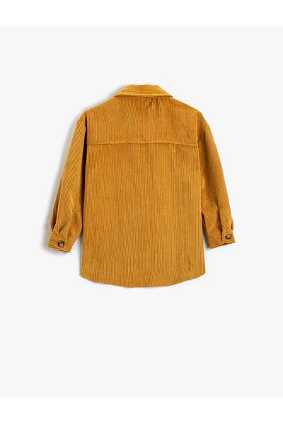 Koton Corduroy Shirt Long Sleeve Flap Double Pocket Buttoned