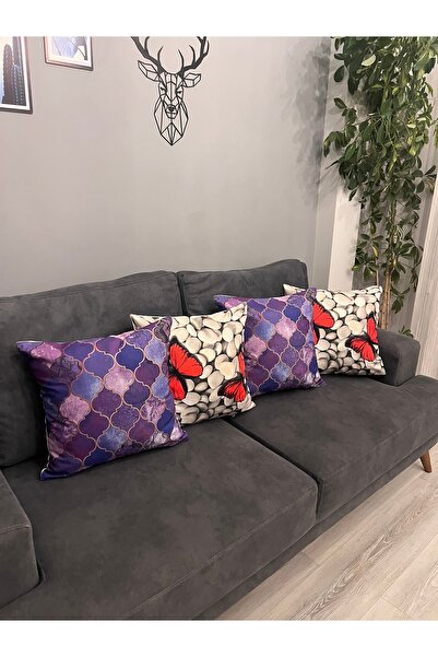 Yıldız Accessory Μωβ Ogea Μαροκινή κόκκινη πέτρα πεταλούδας μοτίβο Standard M...