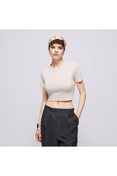 Nike Sportswear Essential Slim-Fit Cropped Short-Sleeve Pembe Kadın T-shirt