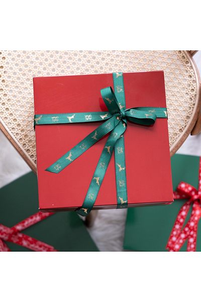THEIA HOME Burgundy Colored Medium Size Gift Box - Single with Lid 25X25 cm