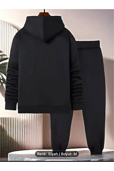 NEW TRENDY COLLECTİON Unisex súprava pohodlnej mikiny a teplákov s kapucňou - Trend Print Custom Graphic Design