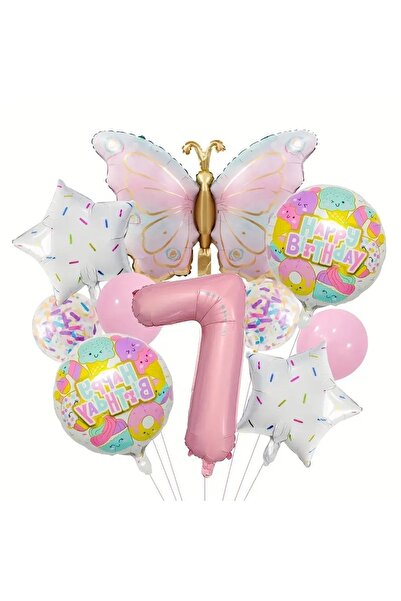 DÜVENCİ TİCARET طقم حفلة عيد الميلاد مع بالونات على شكل نجمة على شكل فراشة