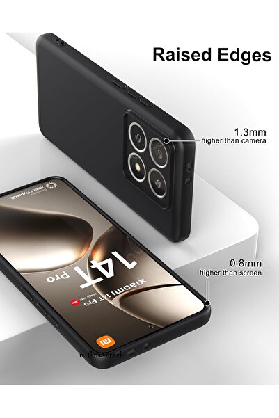 m.tk moveteck Xiaomi Mi 14T Pro Kılıf Lansman Kamera Korumalı Yumuşak Renkli Silikon Kapak Premium Mat Soft Case