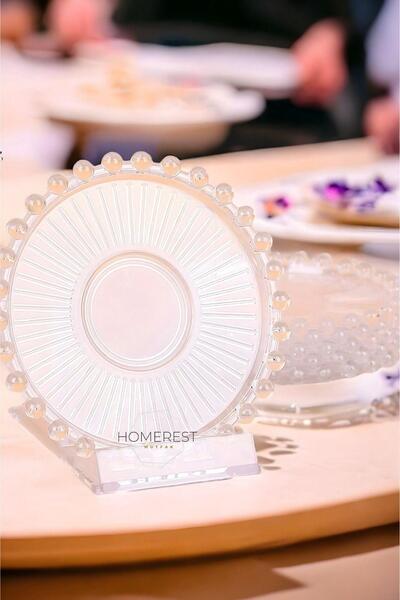 PEARLESS LOVE Boncuklu Akrilik 6lı Çay Tabağı