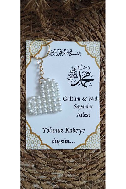 Stories Kabe Hac Umre Hediyelik Incili Kalpli Anahtarlık 8 Adet