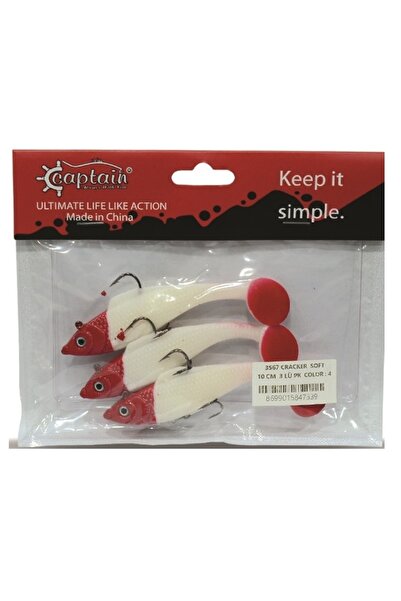 CAPTAIN 3567 Cracker Soft 10cm 18gr Levrek Turna Silikonu 3'lü Set Suni Yem B...