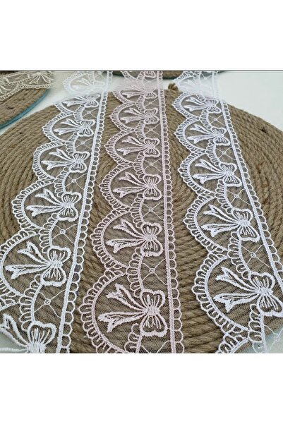 Butik Güpür kurdele desen 9 metre boy 6 cm en imza tekstil orta geniş Fransız...