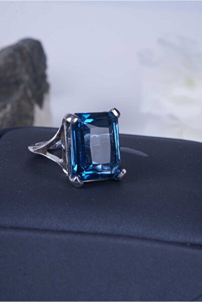 Aksesuaring London Blue Topaz Gümüş Yüzük