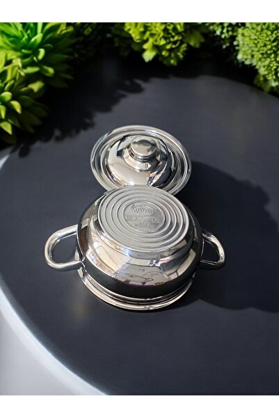 GÜLSANÇELİK Küçük tencere çelik kapaklı mini boy tekli  tencere