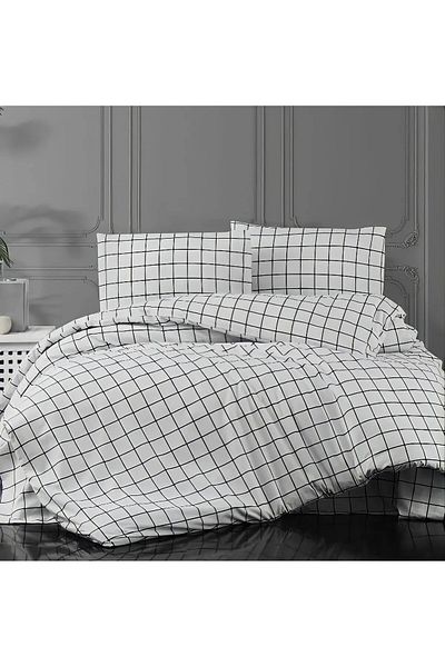 DENİZLİ ÇEYİZ Set cuvertură de pilota dublă cu model în carouri
