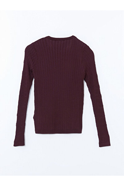 LC Waikiki Lcwaikiki Basic Red Crew Neck Textured Women's Knitwear Sweater