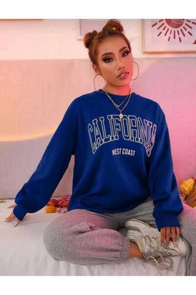 KOZİA OUTDOORS سويت شيرت مطبوع برقبة دائرية للجنسين من كاليفورنيا