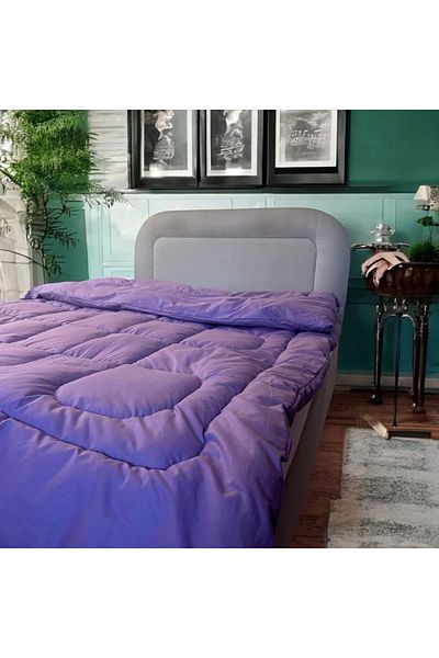 REKA MODA Purple Natural Wool Quilt - Double