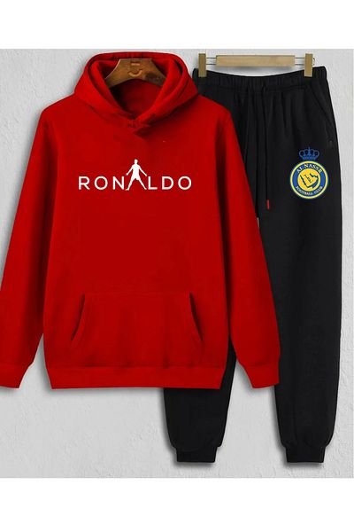 Pisa Art Al Nassr X Cristiano Ronaldo 7 Special Design Hooded Sweatshirt & Sweatpants 2-Piece Combo