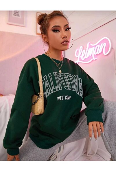 KOZİA OUTDOORS KALIFORNIJSKA ŠTAMPANA O-VRATNIK OVERSIZED UNISEKS DUKSEK