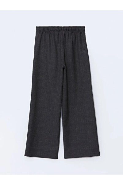 LC Waikiki Lcw Kids Gray Elastic Waist Plaid Girls' Pants