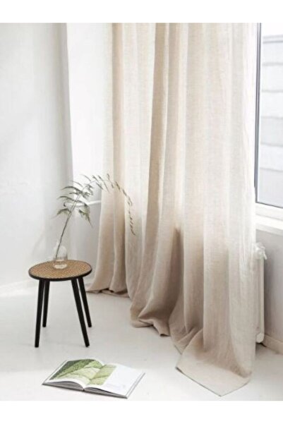 Buldan Tekstil Buldan Cotton Vintage Λινό Κουρτίνα Απλό Απλό Φυσικό Υφαντό Η σκίαστρα είναι σε σχήμα πλάτους x μήκους